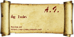 Ág Iván névjegykártya