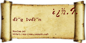 Ág Iván névjegykártya