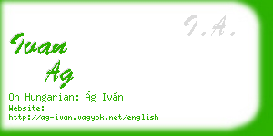ivan ag business card